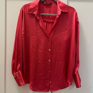 Zara hot pink blouse